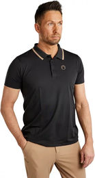 Produktbild von Montar Reit-Poloshirt MoDrake Contrast Rib and Logo für Herren in Schwarz Größe M