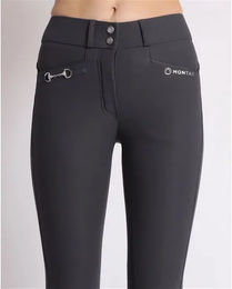 Produktbild von Montar Reithose Molly Vol 2 Full Grip Damen Grau Schwarz wasserabweisend Polyester Größe 34