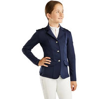Produktbild von Montar Reitjacke für Mädchen mit Bow Belt und Ton-in-Ton Kristallen in Blau Größe 10 Jahre