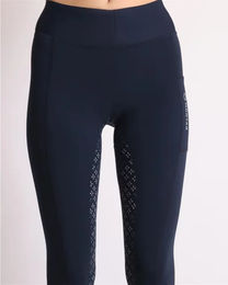 Produktbild von Montar Reitleggings Selena Full Grip für Damen in Blau Größe 36 mit Silikon Grip