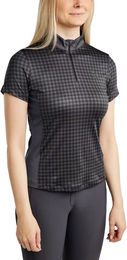 Montar Reitpolo Hannah Damen Polohemd Grau Schwarz XS – Bild 1 von 1