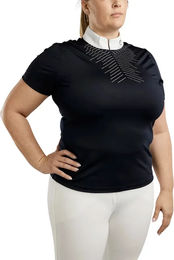 Produktbild von Montar Reitshirt Damen Bling Blau Schwarz XXL