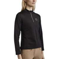 Produktbild von Montar Reitshirt Damen Erina Polo mit langen Ärmeln Winter Schwarz Größe L
