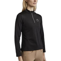 Produktbild von Montar Reitshirt Damen Erina Polo mit langen Ärmeln Winter Schwarz Größe S