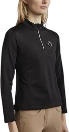 Produktbild von Montar Reitshirt für Damen als Winter Polo mit langen Ärmeln Schwarz Größe M