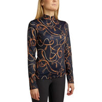 Produktbild von Montar Reitshirt Polo für Damen mit langen Ärmeln aus Polyester in Blau und Bunt