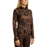 Produktbild von Montar Reitshirt Polo für Damen mit langen Ärmeln Braun XL