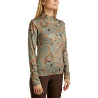 Produktbild von Montar Reitshirt Polo mit langen Ärmeln für Damen in Grün XL