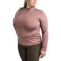 Produktbild von Montar Reitshirt Polo mit langen Ärmeln für Damen in Rosa 4XL