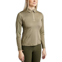 Produktbild von Montar Reitshirt Susan Damen Polo mit langen Ärmeln Grün Größe S
