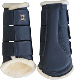 Produktbild von Montar Tech Leather Gamaschen für Pferde aus Kunstleder Blau Größe M