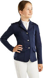 Produktbild von Montar Turnierjacke für Mädchen in Blau mit Bow Belt und Ton-in-Ton Kristallen Größe 12 Jahre