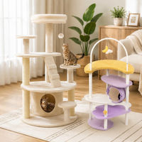 Produktbild von MOON Kratzbaum-Set für Katzen 2-teilig mit 158 cm hohem Kratzbaum und gepolsterter Höhle aus Sisal