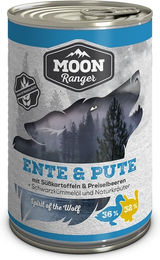 Produktbild von MOON Ranger Hundefutter Adult Ente und Pute mit Süßkartoffeln Stückchen in Sauce 6x400g