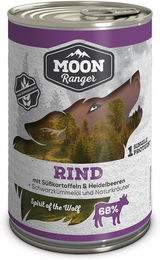 Produktbild von MOON Ranger Hundefutter Adult Rind mit Süßkartoffeln Stückchen in Sauce 12x400g