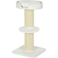 Produktbild von Moonbite Katzenbaum 91 cm Cremeweiß mit Sisal-Kratzpfosten und abnehmbarem Kissen