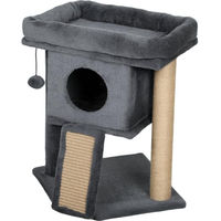 Produktbild von Moonbite Kratzbaum für Katzen mit Katzenhaus, Jute-Kratzmatte, Liegeplattform und Spielball, Grau