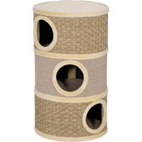 Produktbild von Moonbite Kratztonne für Katzen Khaki-Braun mit Sisalseil und Kratzmatte 79 cm hoch