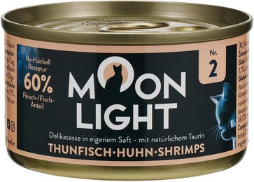 Moonlight Dinner Nr. 2 Katzenfutter Thunfisch Huhn und Garnele getreidefrei 12x80g – Bild 1 von 3