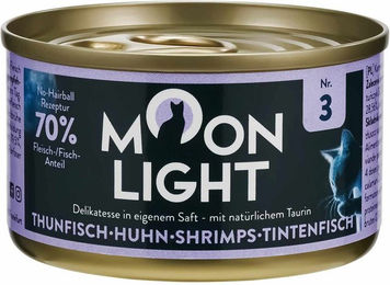 Moonlight Dinner Nr. 3 Katzenfutter mit Thunfisch, Huhn und Garnele getreidefrei 12x80g – Bild 1 von 3
