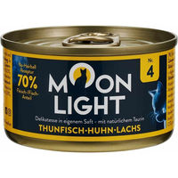 Produktbild von Moonlight Dinner Nr. 4 Katzenfutter Thunfisch Huhn Lachs Getreidefrei 12x80g
