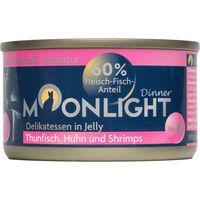 Produktbild von Moonlight Dinner Nr. 6 Katzen Nassfutter Adult Thunfisch Huhn Garnele in Gelee 24 x 80 g - 24 x 80 g