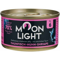 Produktbild von Moonlight Dinner Nr. 6 Katzenfutter mit Thunfisch, Huhn und Garnelen in Gelee, getreidefrei, 12x80g