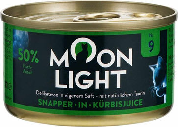 Moonlight Dinner Nr. 9 Katzenfutter Snapper in Kürbisjuice Stückchen in Soße getreidefrei und mit niedrigem Phosphorgehalt 12x80g – Bild 1 von 3