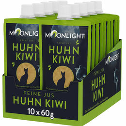 Moonlight Katzensnack Feine Jus Huhn mit Kiwi 10 x 60 g – Bild 1 von 2