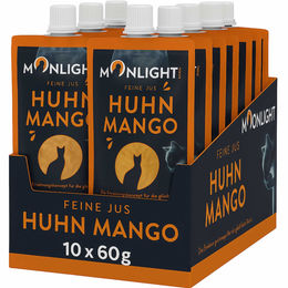 Produktbild von Moonlight Katzensnack Feine Jus Huhn mit Mango für erwachsene Katzen 10 x 60 g