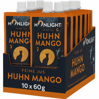 Produktbild von Moonlight Katzensnack Feine Jus Huhn mit Mango für erwachsene Katzen 10 x 60 g