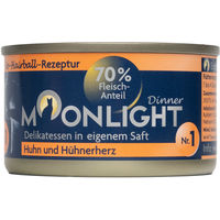 Produktbild von Moonlight Premium Nassfutter Katze Adult Huhn und Fisch Getreidefrei Stückchen in Sauce 80 g Dose - 24 x 80 g