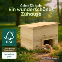 Produktbild von Moorland Igelhaus aus FSC-Holz wetterfestes Igelhotel mit Labyrinth-Eingang 20x20 cm