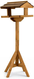 Moorland Vogelhaus VH5 mit Ständer aus Tannenholz wetterfest 114cm hoch Braun – Bild 1 von 5