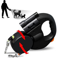 Produktbild von MOPUEA Doppelleine für 2 Hunde Flexible Einziehbare Rollleine Schwarz
