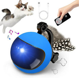 MOPUEA Interaktives Katzenspielzeug Ball mit Fernbedienung, LED-Licht, Federschwanz und Glocke für Katzen – Bild 1 von 5