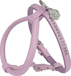 Produktbild von More Deluxe MultiFit Hundegeschirr Rosa Größe M aus Kunstleder mit Strass-Applikationen