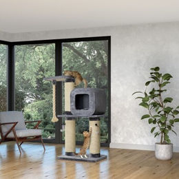 MORE FOR Kratzbaum Archie Grau mit Sisal in Größe Groß – Bild 1 von 2