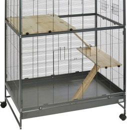 Produktbild von MORE Nagerkit für Kleinnager Voliere Darwin aus Holz in Grau und Natur