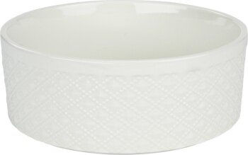 Produktbild von MORE Porzellan Futternapf Relief Weiß 350 ml - 0,35 l