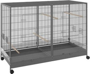 MORE Voliere Australia Vogelvoliere für Wellensittiche Kanarienvögel und Prachtfinken Grau – Bild 1 von 2