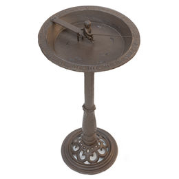 Moritz 2in1 Vogeltränke und Sonnenuhr aus Metall in Braun – Bild 1 von 10