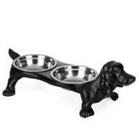 Produktbild von Moritz Doppel-Futternapf aus Gusseisen für Hund und Katze in Schwarz oder Braun - 0,25 l