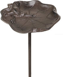 Moritz Vogeltränke Gartenstecker Frosch aus Metall in Braun – Bild 1 von 4
