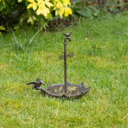 Moritz Vogeltränke und Vogelbad in Schirmform aus Metall in Braun – Bild 1 von 5