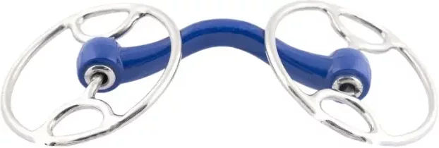 Mors Jump'In Swivel Gebiss für Pferde mit 3 oder 4 Ringen aus Kunststoff in Blau – Bild 1 von 1