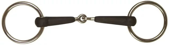 Produktbild von Mors Simple Gummizügel für Pferde aus Edelstahl in Schwarz und Silber