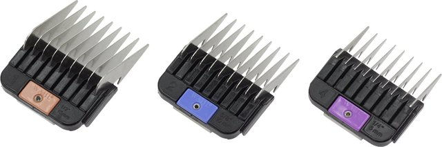 Moser Wahl Animalline Aufsteckkämme Set aus Edelstahl in Silber Schwarz Bunt 6 10 13 mm - 200 g – Bild 1 von 8