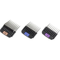 Produktbild von Moser Wahl Animalline Aufsteckkämme Set aus Edelstahl in Silber Schwarz Bunt 6 10 13 mm - 200 g