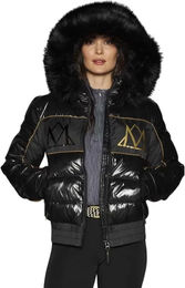 Mountain Horse Diamond Daunenjacke mit Kapuze für Damen in Schwarz XL wasserabweisend – Bild 1 von 1